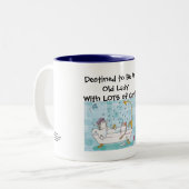 Oude dame met katten Mok (Voorkant links)