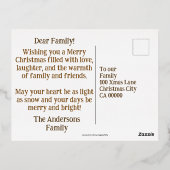 Oude dame vrolijk kerstfeest Retro afbeelding Folie Feestdagen Briefkaart (Achterkant)