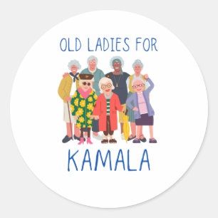 Oude dames voor Kamala Ronde Sticker