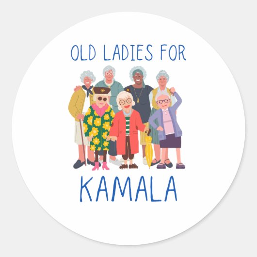 Oude dames voor Kamala Ronde Sticker (Voorkant)