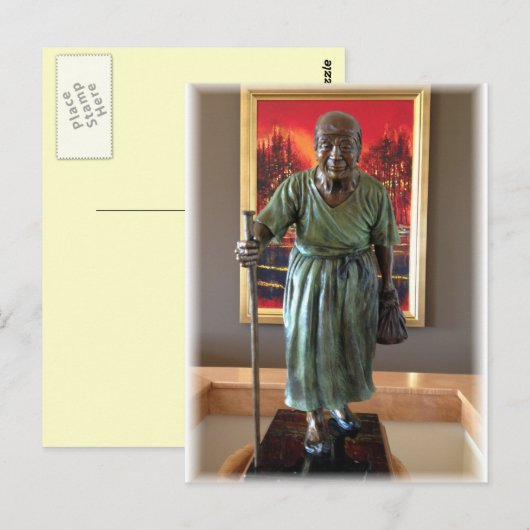 Oude damesbeeldhouwkunst briefkaart (Voorkant / Achterkant)