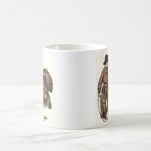 Oude Dankdag, Cowboy vangt een kalkoen Koffiemok (Center)