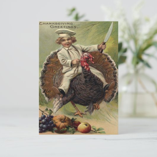 Oude Dankdag Kaart (Staand voorkant)