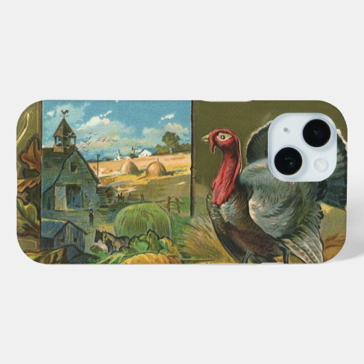 Oude Dankdag, kalkoen op de boerderij Case-Mate iPhone Case (Achterkant (horizontaal))