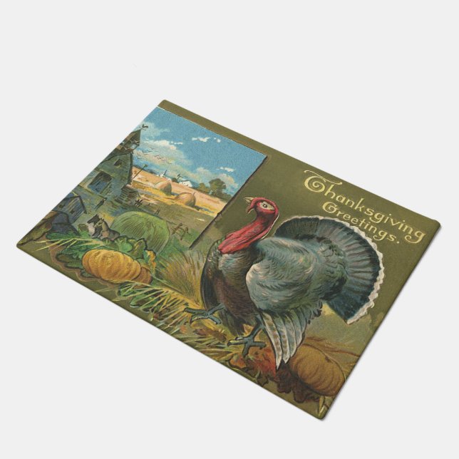 Oude Dankdag, kalkoen op de boerderij Deurmat (Schuin)