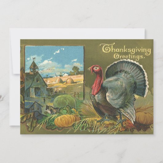 Oude Dankdag, kalkoen op de boerderij Kaart (Voorkant)