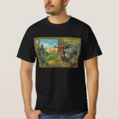 Oude Dankdag, kalkoen op de boerderij T-shirt (Voorkant)