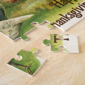 Oude Dankdag, wilde kalkoenen herfstkleuren Legpuzzel (Zijkant)