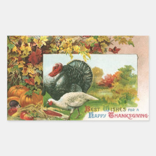 Oude Dankdag, wilde kalkoenen herfstkleuren Rechthoekige Sticker