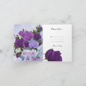 Oude Dankkaart Wit Blauwe Paarse Bloemen Bedankkaart (Binnen)