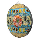 Oude Dans en heldere madeliefje Dartbord (Voorkant Rechts)