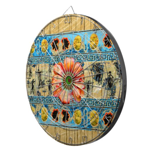 Oude Dans en heldere madeliefje Dartbord (Voorkant Rechts)