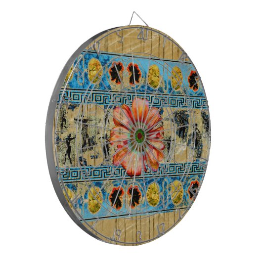 Oude Dans en heldere madeliefje Dartbord (Voorkant Links)