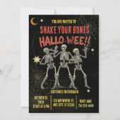 Oude Dansende Skelet Halloween Kaart (Voorkant)