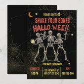 Oude Dansende Skelet Halloween Kaart (Voorkant / Achterkant)
