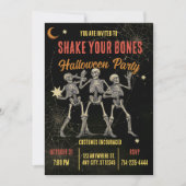 Oude Dansende Skelet Halloween Kaart (Voorkant)