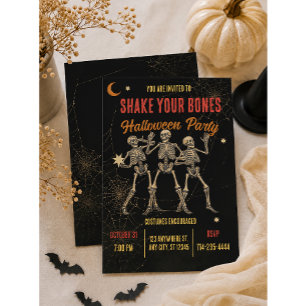 Oude Dansende Skelet Halloween Kaart