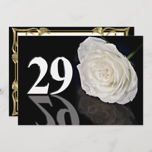 Oude de partijuitnodiging van de verjaardag 29 kaart (Voorkant / Achterkant)