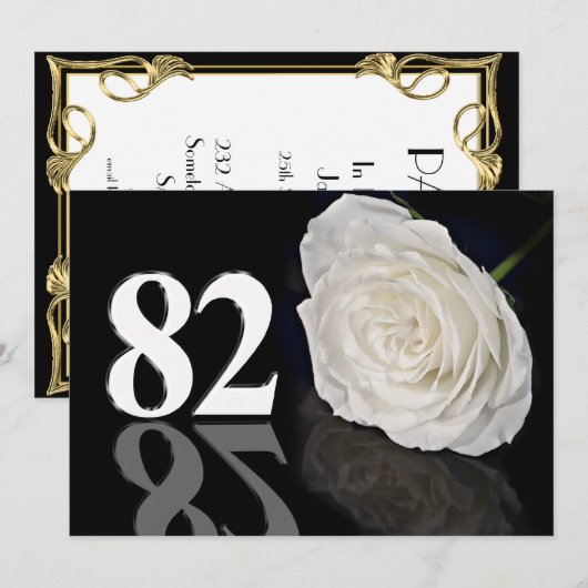 Oude de partijuitnodiging van de verjaardag 82 kaart (Voorkant / Achterkant)
