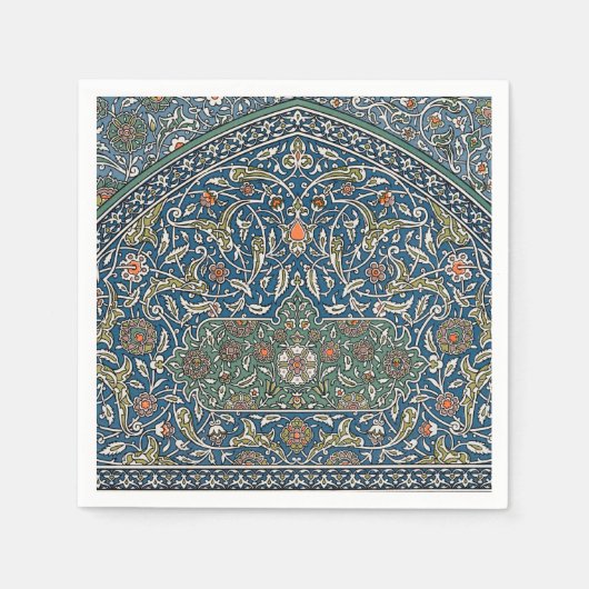 Oude decoratieve arabesque bloempatroon servet (Voorkant)