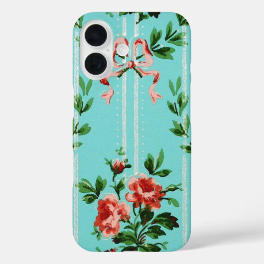 Oude decoratieve bloemen, retro bloempatroon Case-Mate iPhone case (Achterkant)