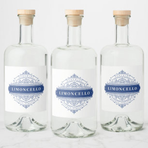 Oude decoratieve lijst Limoncello Likeurfles Etiket
