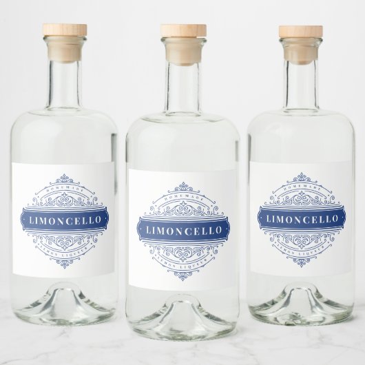 Oude decoratieve lijst Limoncello Likeurfles Etiket (Flessen)