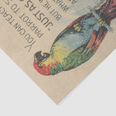 Oude decoupage-ephemera papegaai catalogusadverten tissuepapier (Detail)