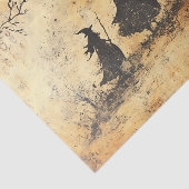Oude Decoupage Halloween Heksen Tissuepapier (Detail)