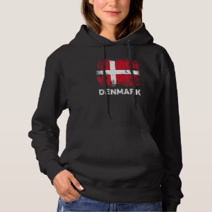 Oude Deense Vlag Patriottische Denemarken Vlag Hoodie