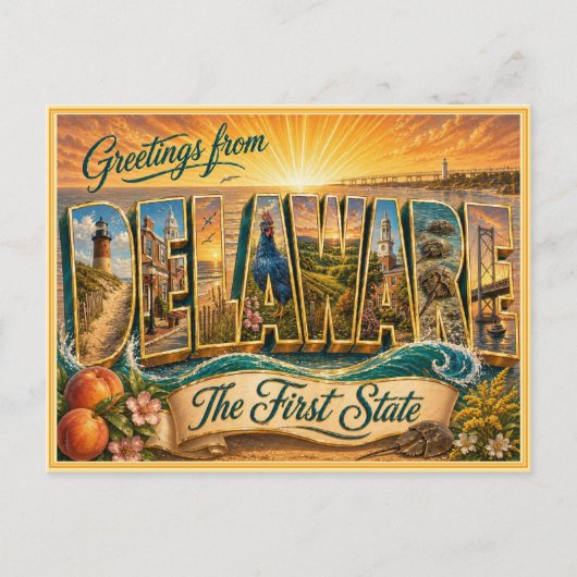 Oude Delaware Groet Vanansichtkaart Briefkaart (Voorkant)