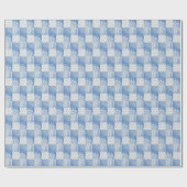 Oude Denim Blauwe Crème Witte Patchwork Cadeaupapier (Vlak)
