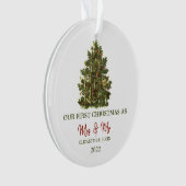 Oude dennenboom Ons eerste kerstfeest Ornament (voorkant)
