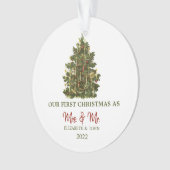 Oude dennenboom Ons eerste kerstfeest Ornament (voorkant)
