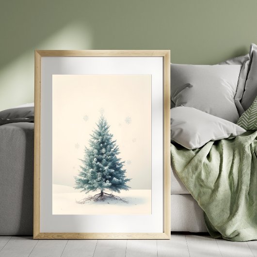 Oude Dennenga christmasboom Poster