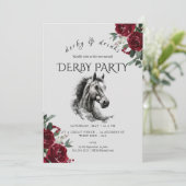 Oude Derby- en Drankjesfeest Uitnodiging Paard Sk (Staand voorkant)