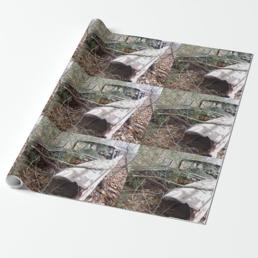 Oude Derelict Retro-auto Cadeaupapier (Uitgerold)