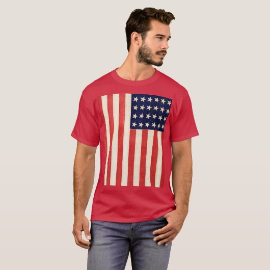  Oude DertigzestigStar American Flag Red T-shirt (Voorkant volledig)