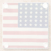 Oude Dertigzestigstervlag Amerikaanse vlag Glazen Onderzetter (Achterkant)