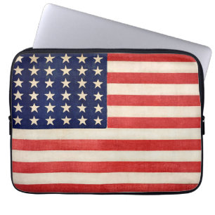 Oude Dertigzestigstervlag Amerikaanse vlag Laptop Sleeve