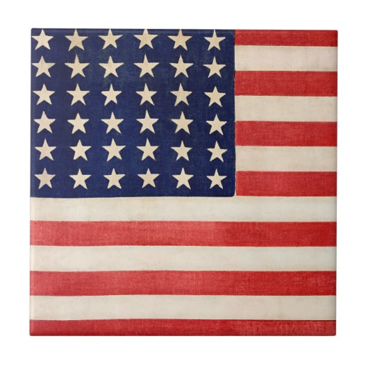  Oude Dertigzestigstervlag Amerikaanse vlag Tegeltje (Voorkant)