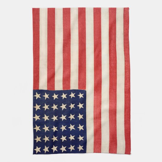  Oude Dertigzestigstervlag Amerikaanse vlag Theedoek (Verticaal)