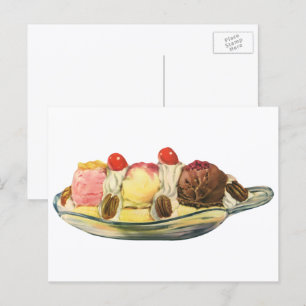Oude Desserts, Bananasplit Kersen Briefkaart