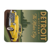 Oude Detroit Michigan de motorstad Magneet (Horizontaal)