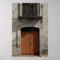 Oude deur & balkon - landelijke Italiaanse archite