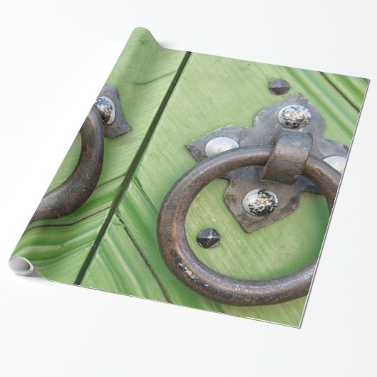 Oude deur cadeaupapier (Uitgerold)