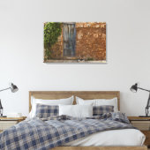 Oude deur en rustkat canvas afdruk (Insitu (Slaapkamer))
