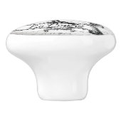 Oude deur- of laengkoppen keramische knop (Zijkant)