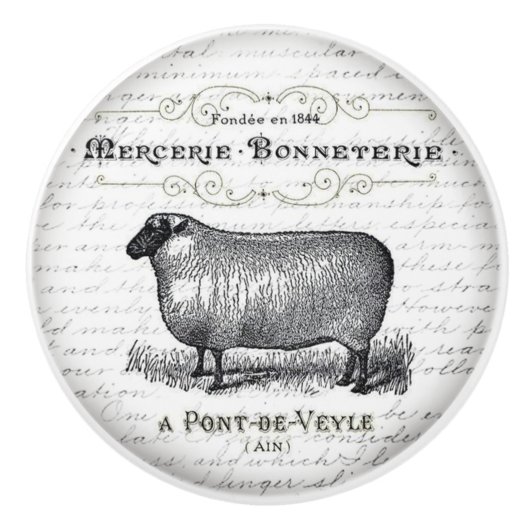 Oude deur- of laengkraanhandvatten keramische knop (Voorkant)