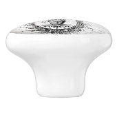 Oude deur- of laengkrijgers keramische knop (Zijkant)